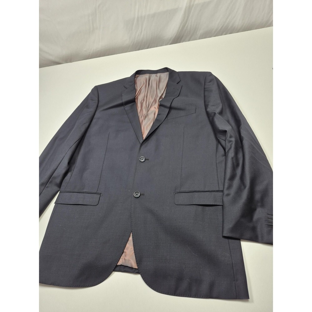 Emilio Ciro Suit Jacket Mens 46 Blue Wool Turbo 160 Italy Blazer 2 Button
